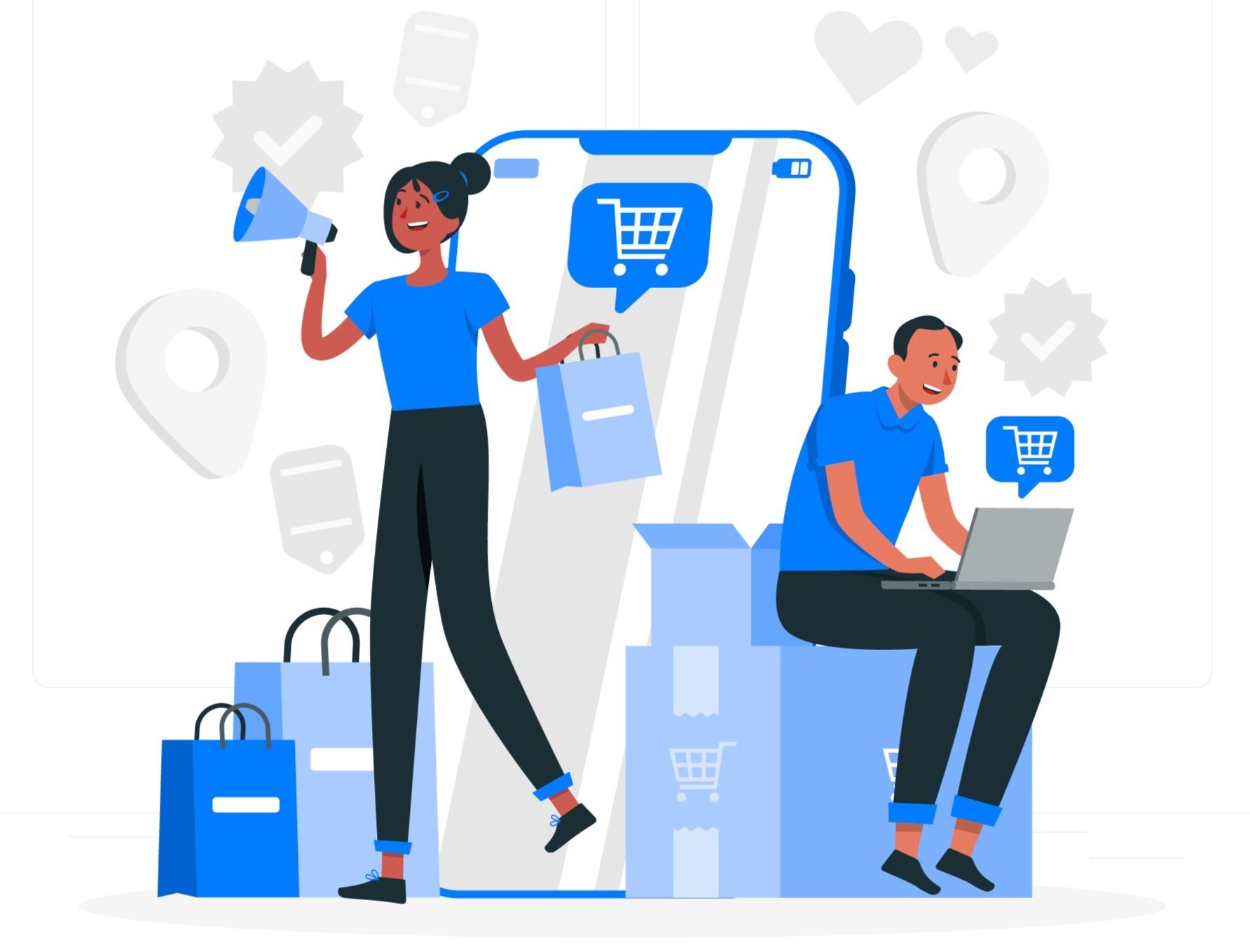 dibujo de una tienda online